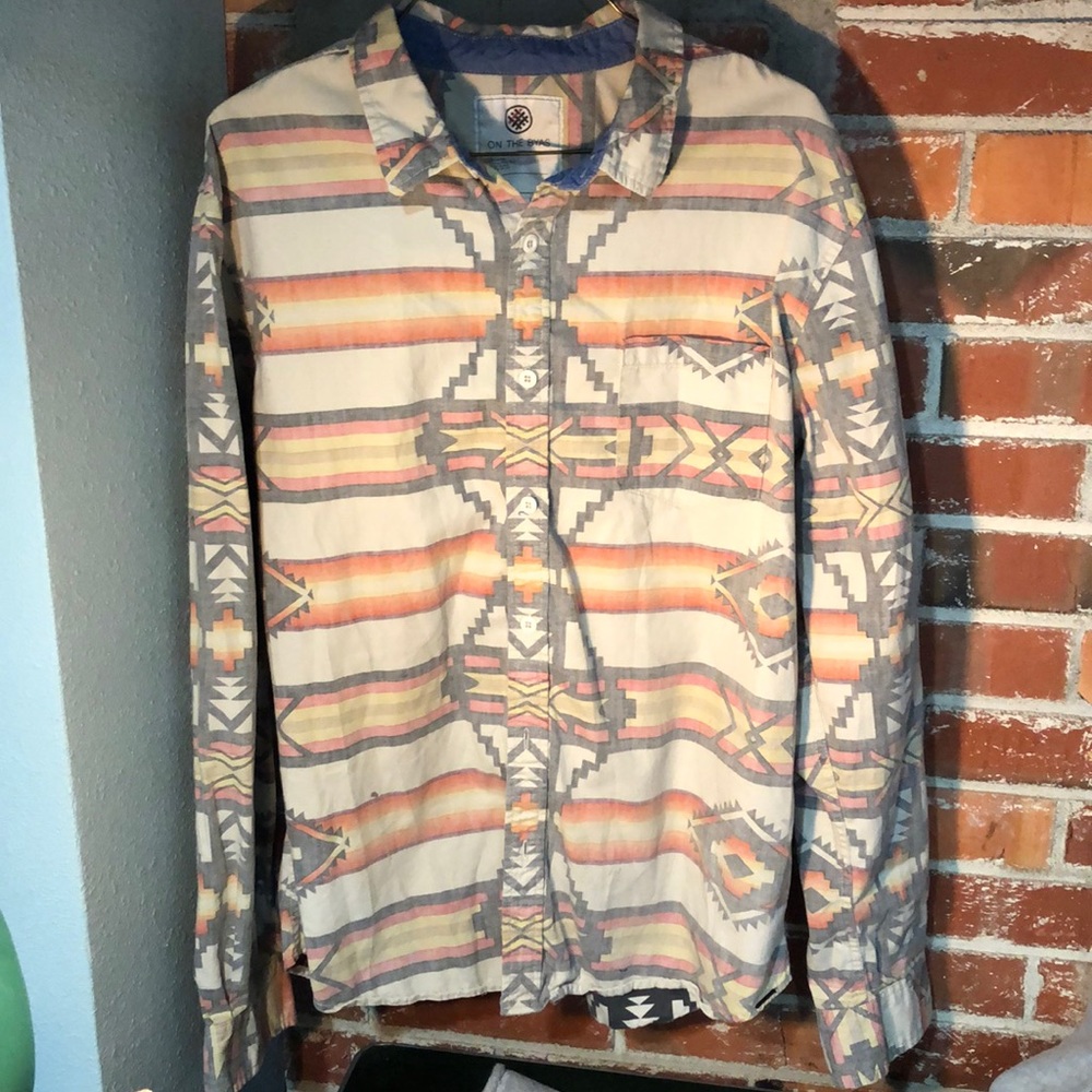 On The Byas Men’s Button Down Shirt Sz L